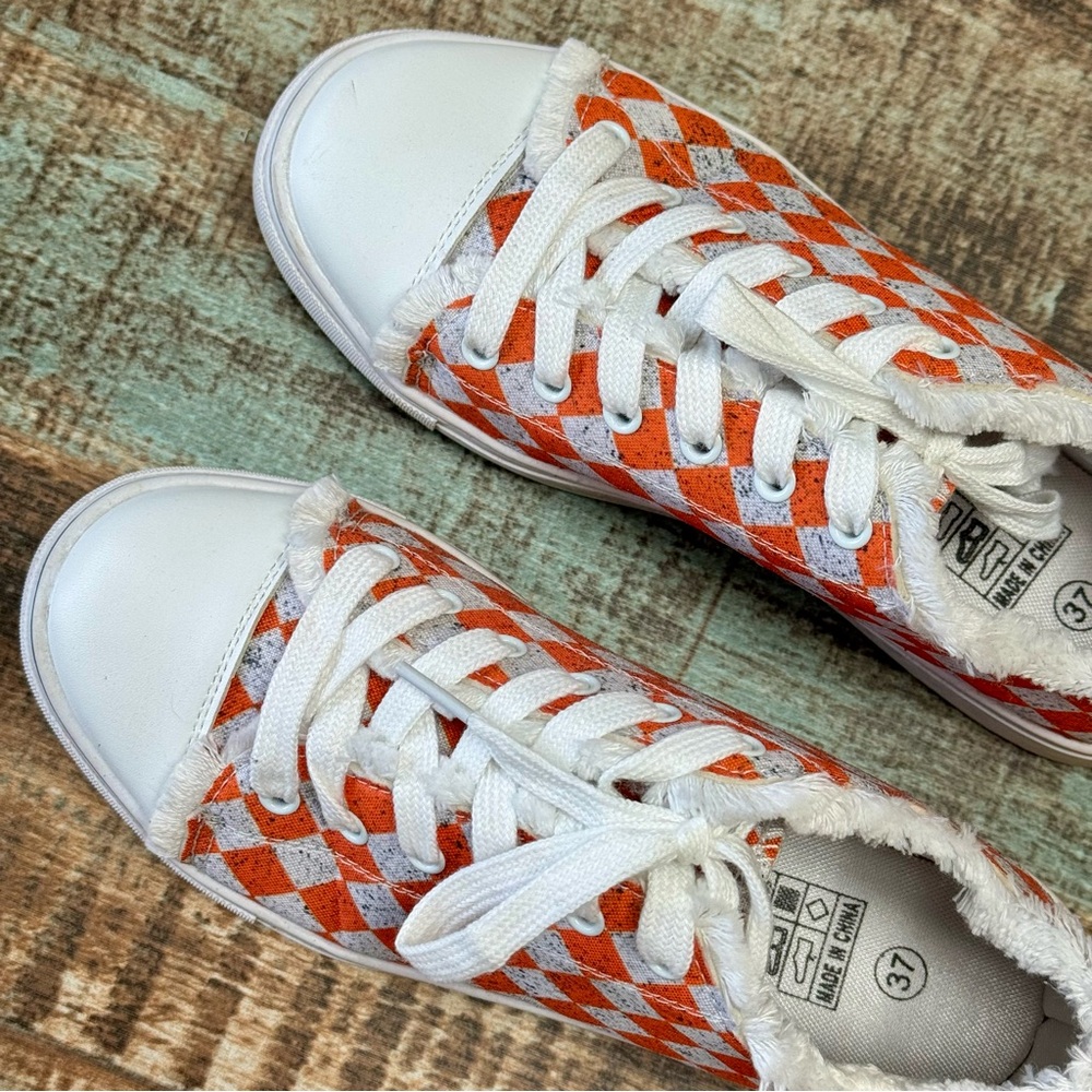 Women’s Fun Checkered Lace-up Shoes |#Z12 - Picture 8 of 14